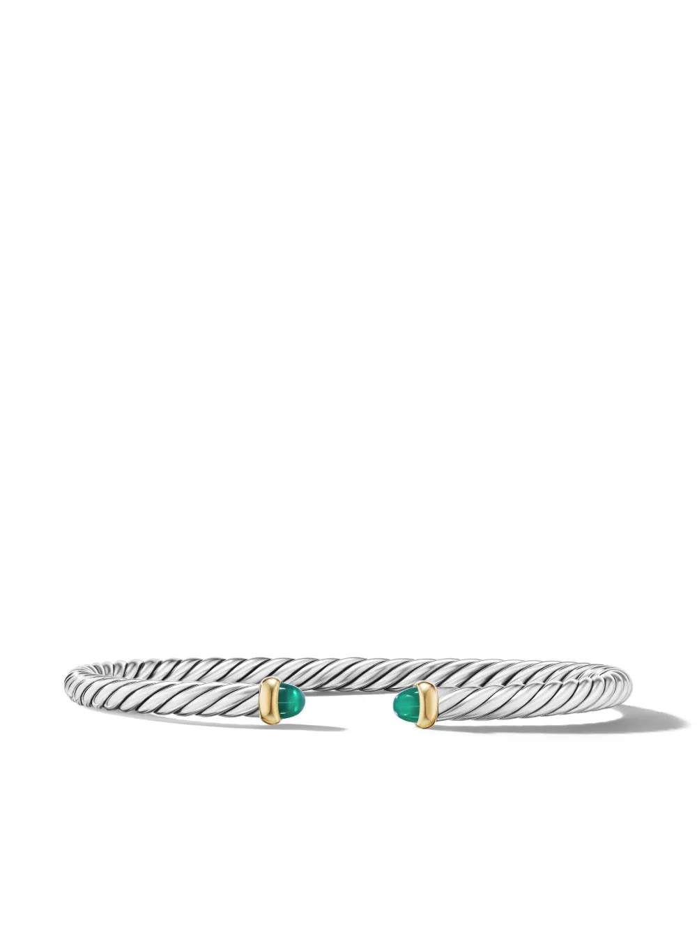 David Yurman 14kt yellow gold Modern Cable green onyx bracelet - Argento