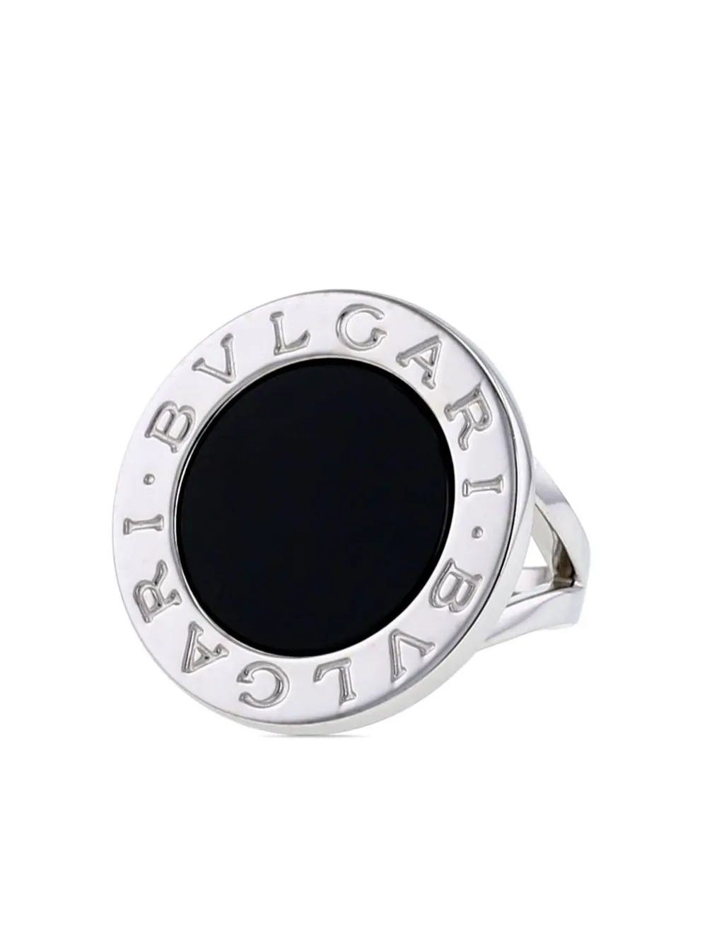 Bvlgari Pre-Owned 2010s white gold Twisted Bulgari Bulgari Bulgari onyx ring - Argento