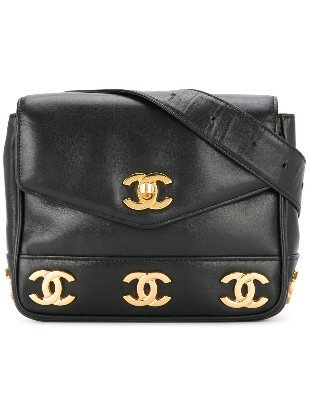 CHANEL Pre-Owned logo flap belt bag - Nero