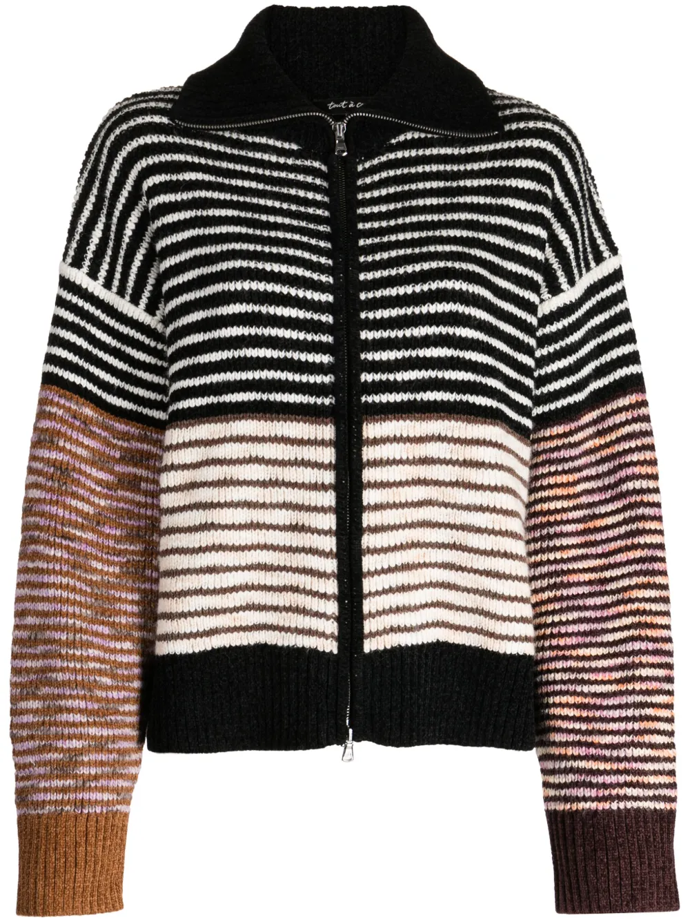 tout a coup Gestreifter Cardigan - Schwarz