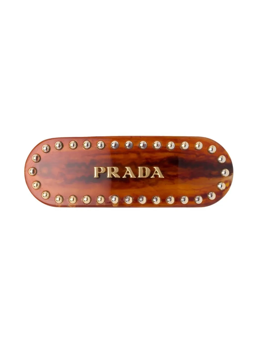 Prada Haarspange mit Nieten - Braun