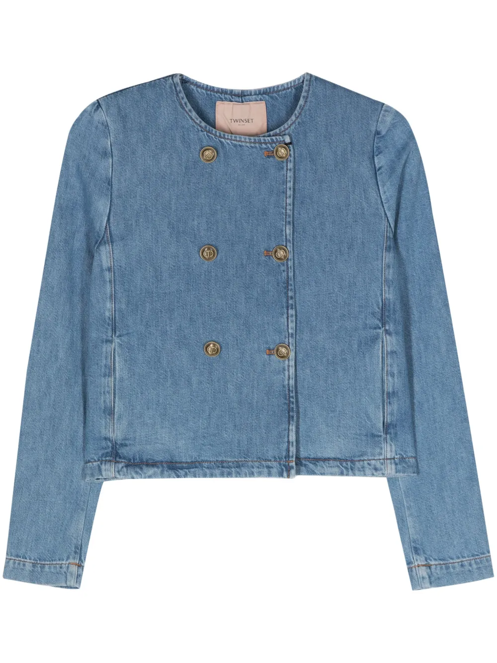 TWINSET double-breasted denim jacket - Blau