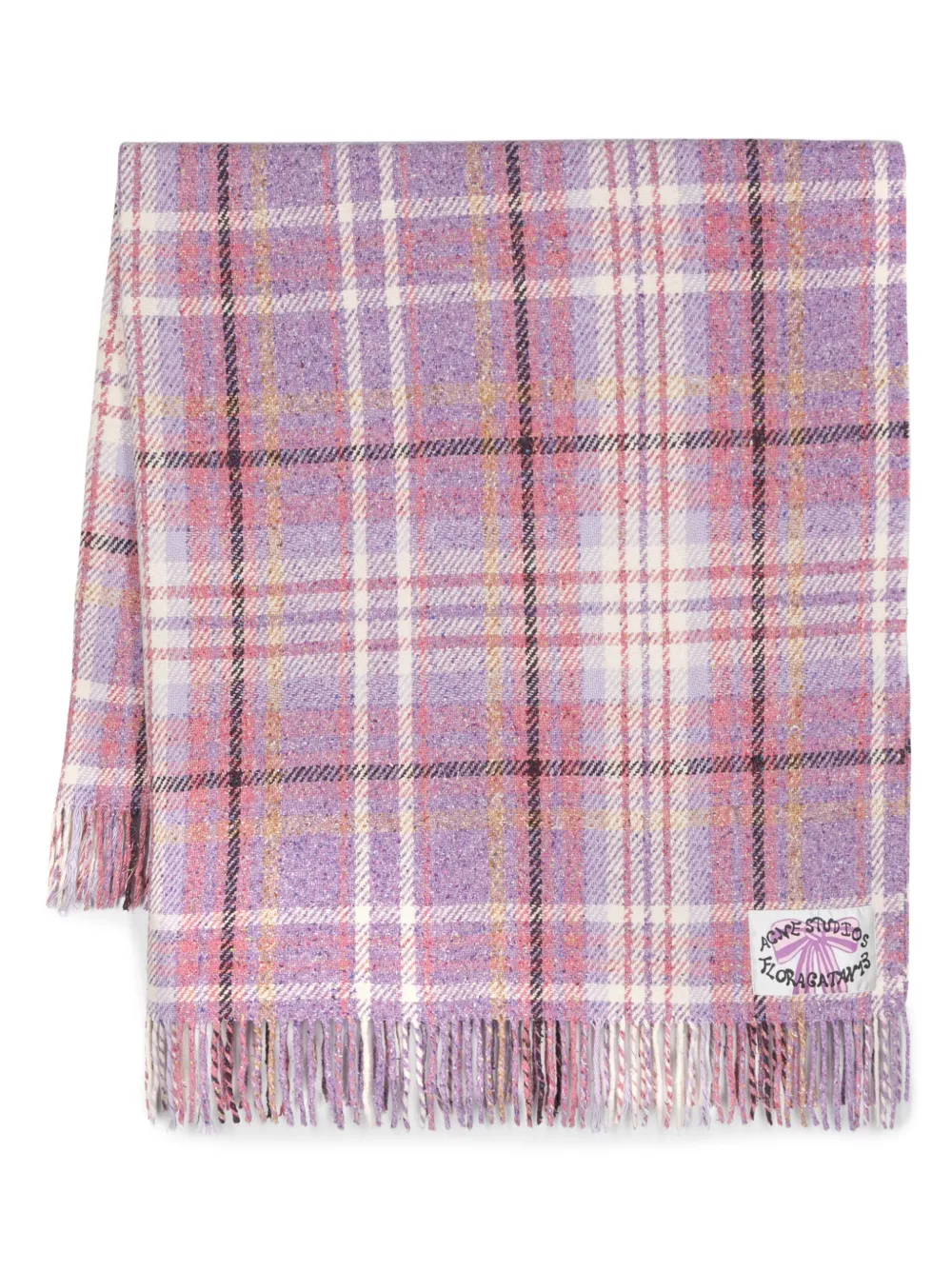 Acne Studios Karierter Strickschal - Violett