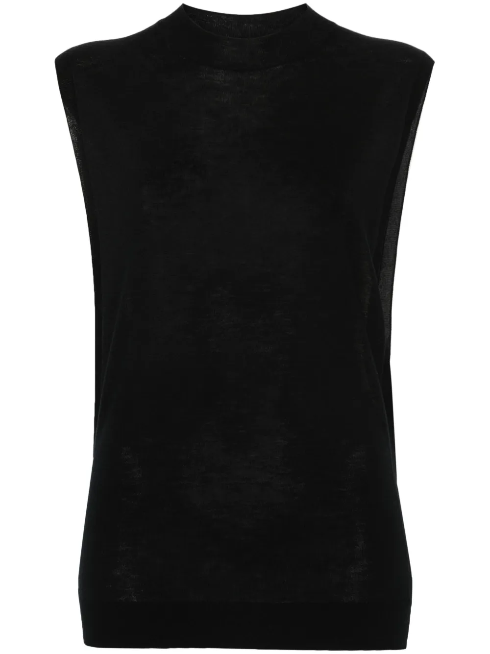 Sportmax sleeveless wool-silk top - Nero