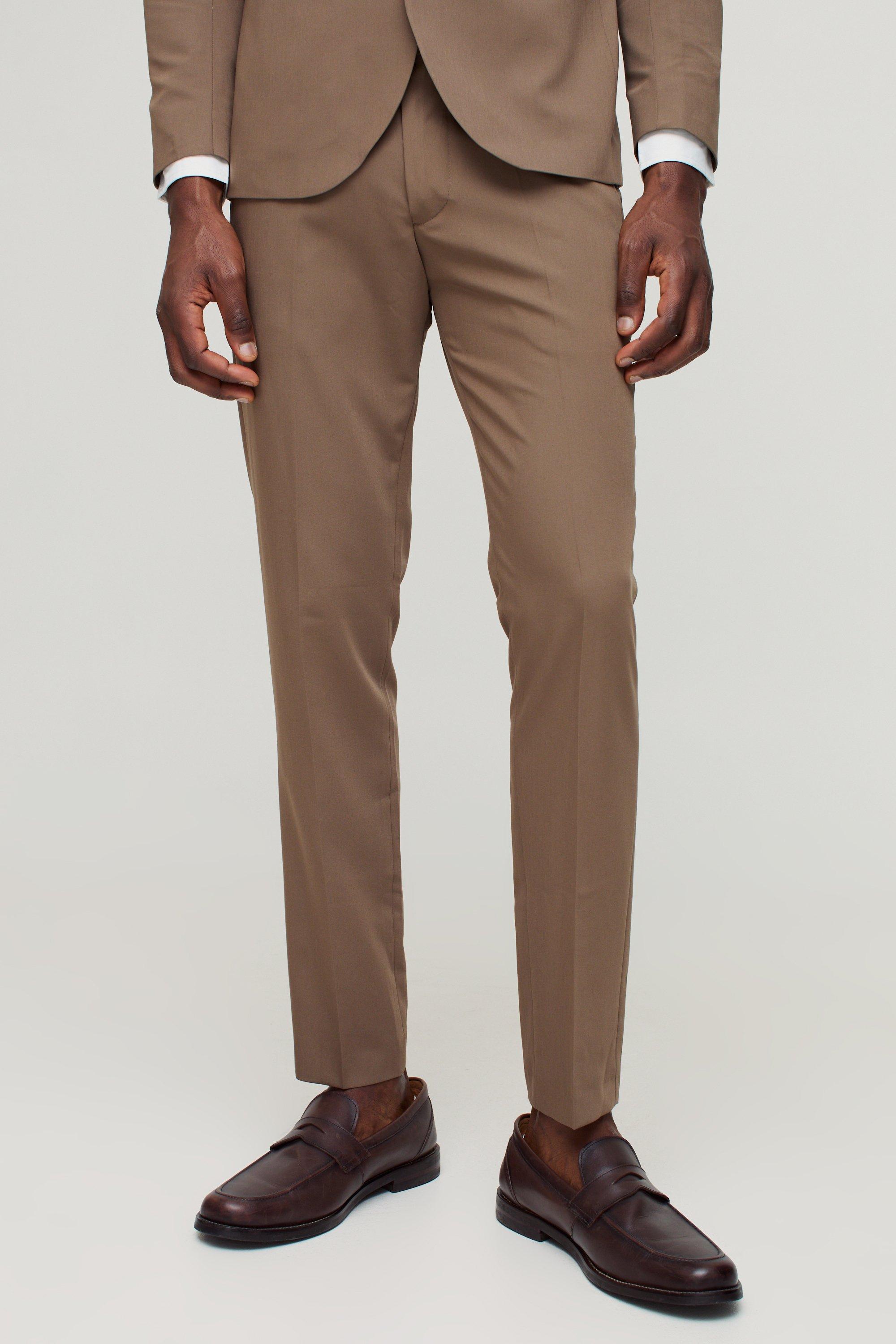 Skinny Fit Cropped Suit Trousers, Verde