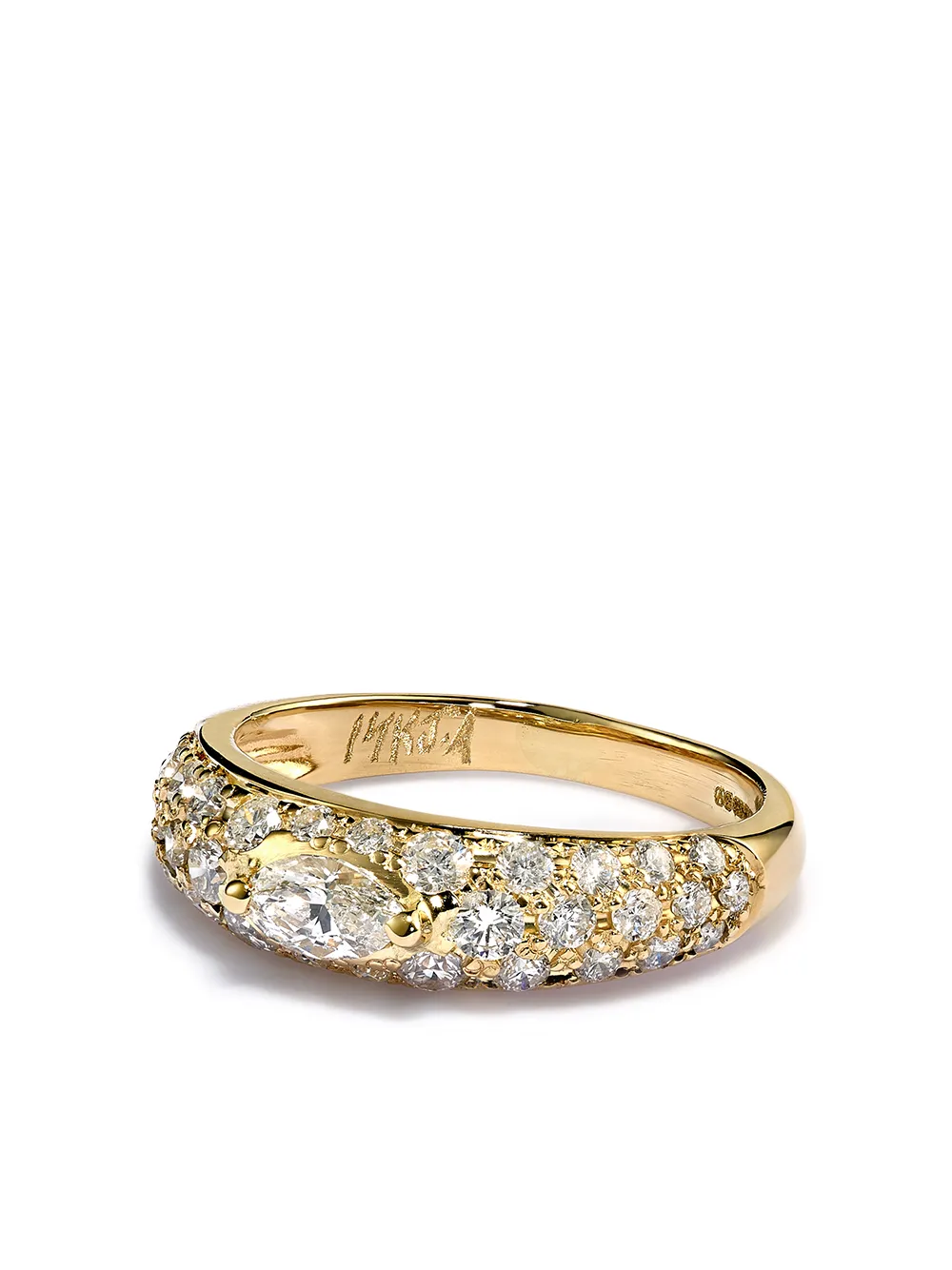 Jacquie Aiche Anello in oro 14kt con diamante taglio marquise