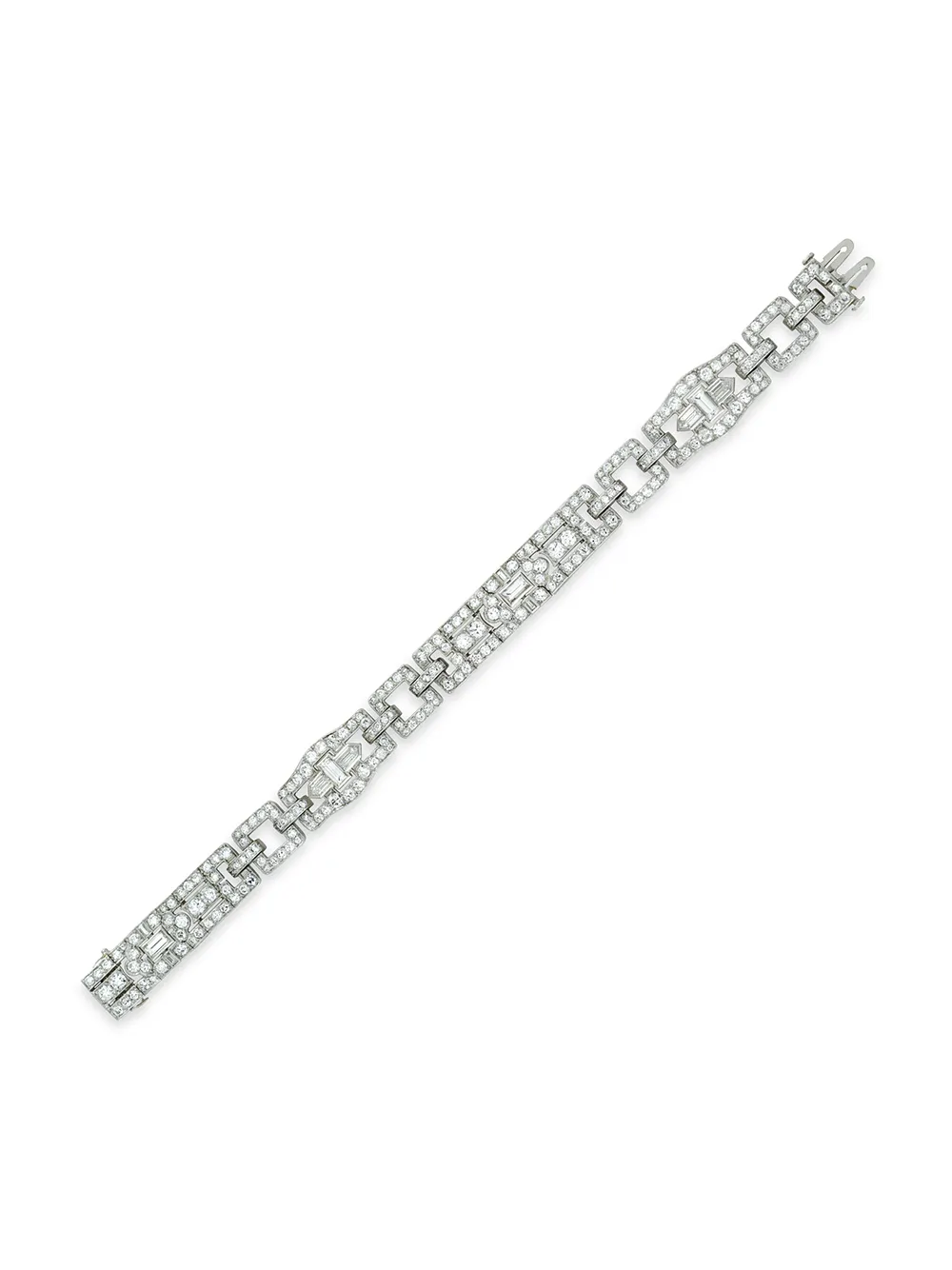 Cartier Bracciale Art Deco in diamanti e platino Pre-owned anni '11-'40 - Argento