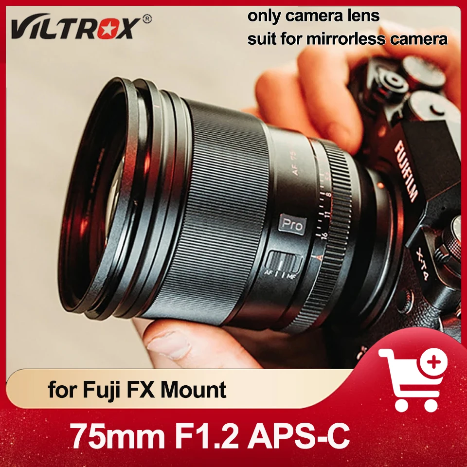 Viltrox Aps-C 75Mm F1.2 Af/Mf Lente Verticale Antipolvere E Resistente All'Umidità Per Montaggio Fuji X