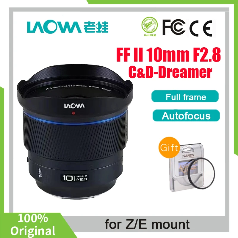 Venus Optics Laowa Af Ff Ii 10Mm F2.8 C & D-Dreamer Lens Per Nikon Z Sony E Mount Camera Per Sony Zve10 A6000 Per Nikon Zfc Z5 Z6