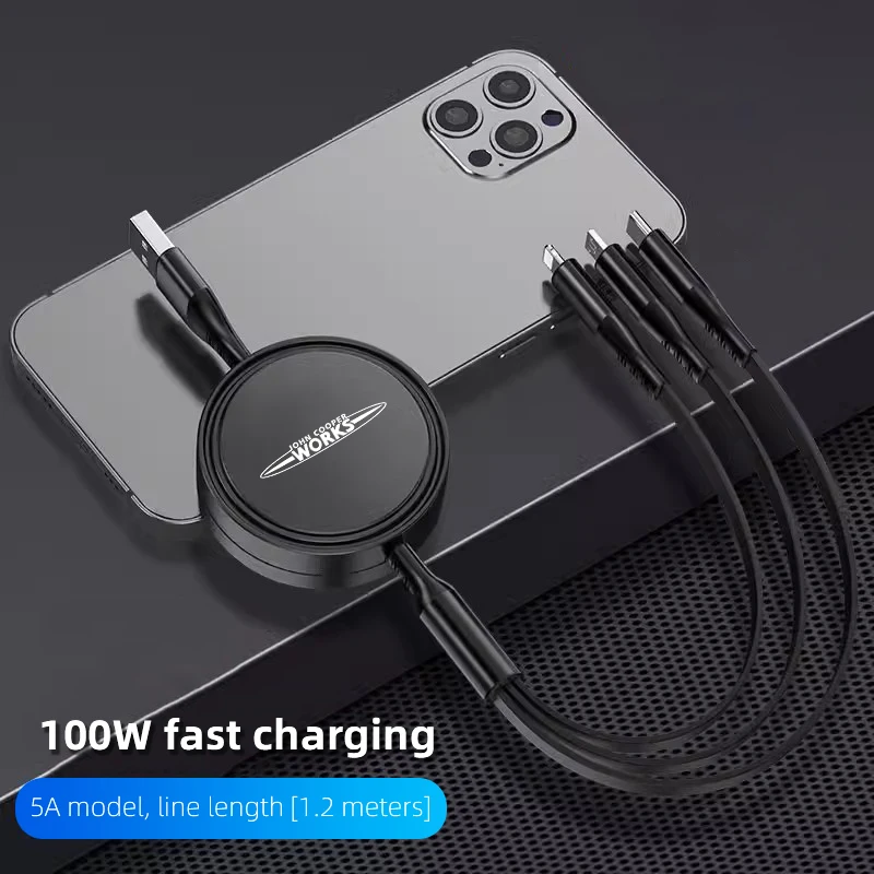 Cavo Dati Di Ricarica Rapida 3 In 1 Interfaccia Usb Type-C Retrattile Per Mini Works 2019 R56 R58 R61 Countryman R60 R57 Paceman R59