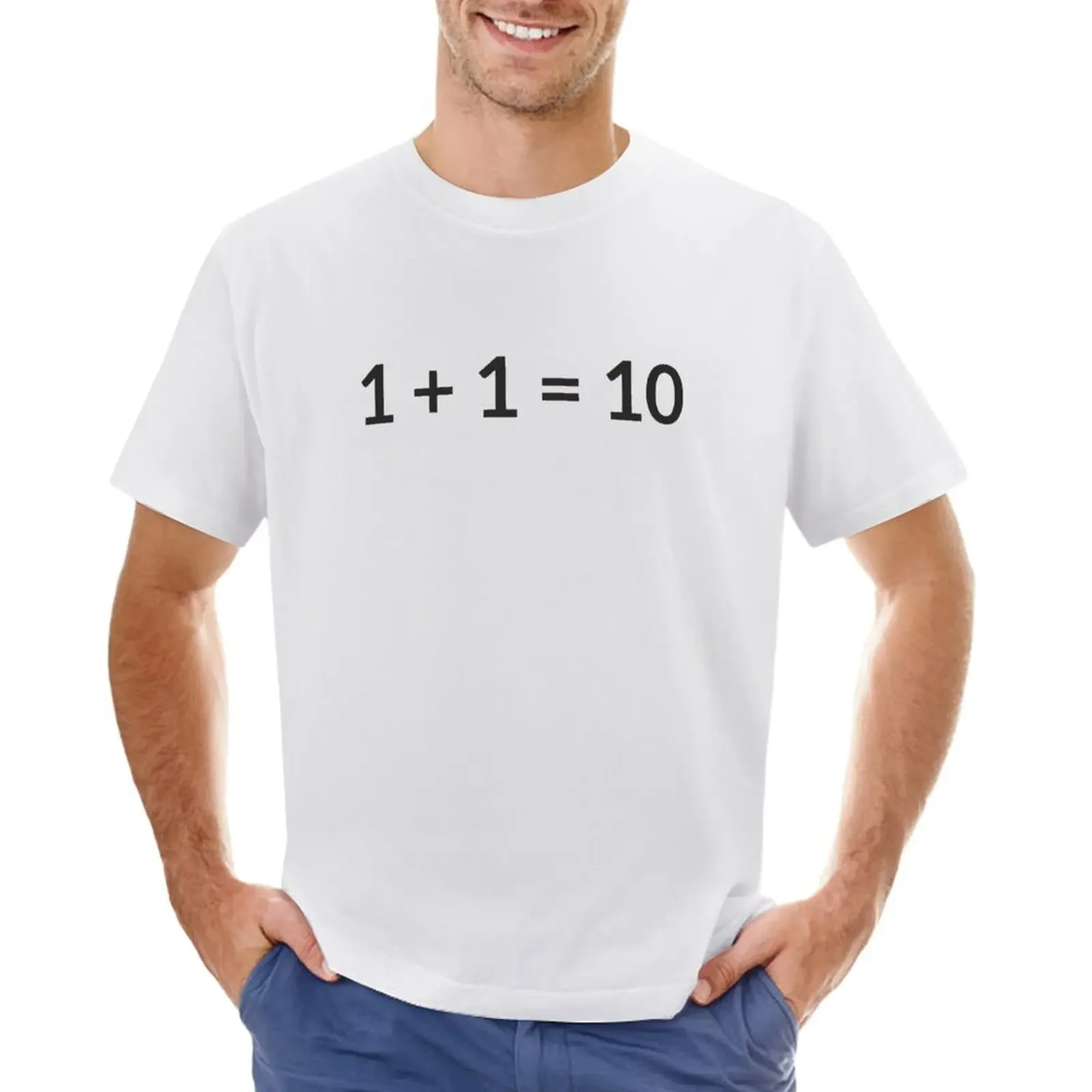 1 + 1 = 10 T-Shirt Kawaii Clothes Sublime Fruit Of The Loom Magliette Da Uomo