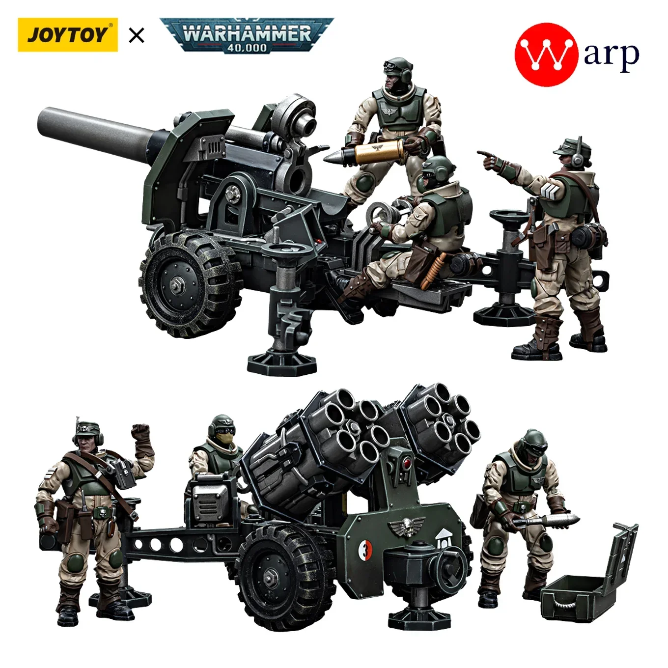 [Disponibile] Joytoy Warhammer 40K 1/18 Action Figures Astra Militarum Ordnance Team Con Malleus Rocket Launcher Modello Militare