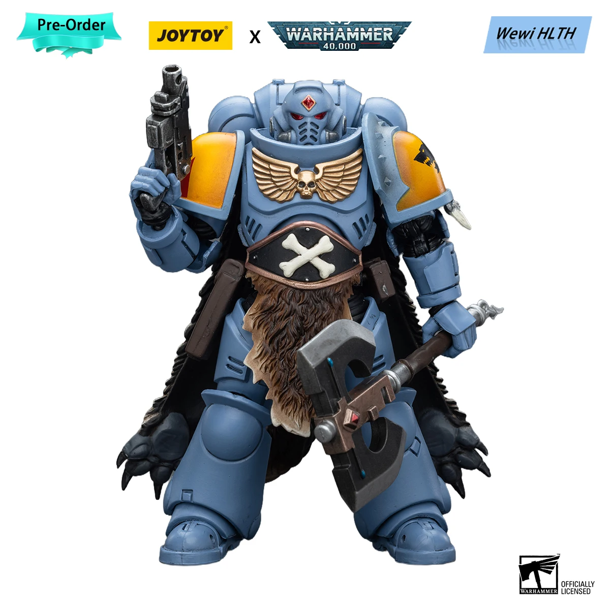 [Pre-Ordine] Joytoy1/18 Action Figure Anime Warhammer 40K Space Wolves Claw Pack Pack Leader -Logan Ghostwolf Modello Da Collezione
