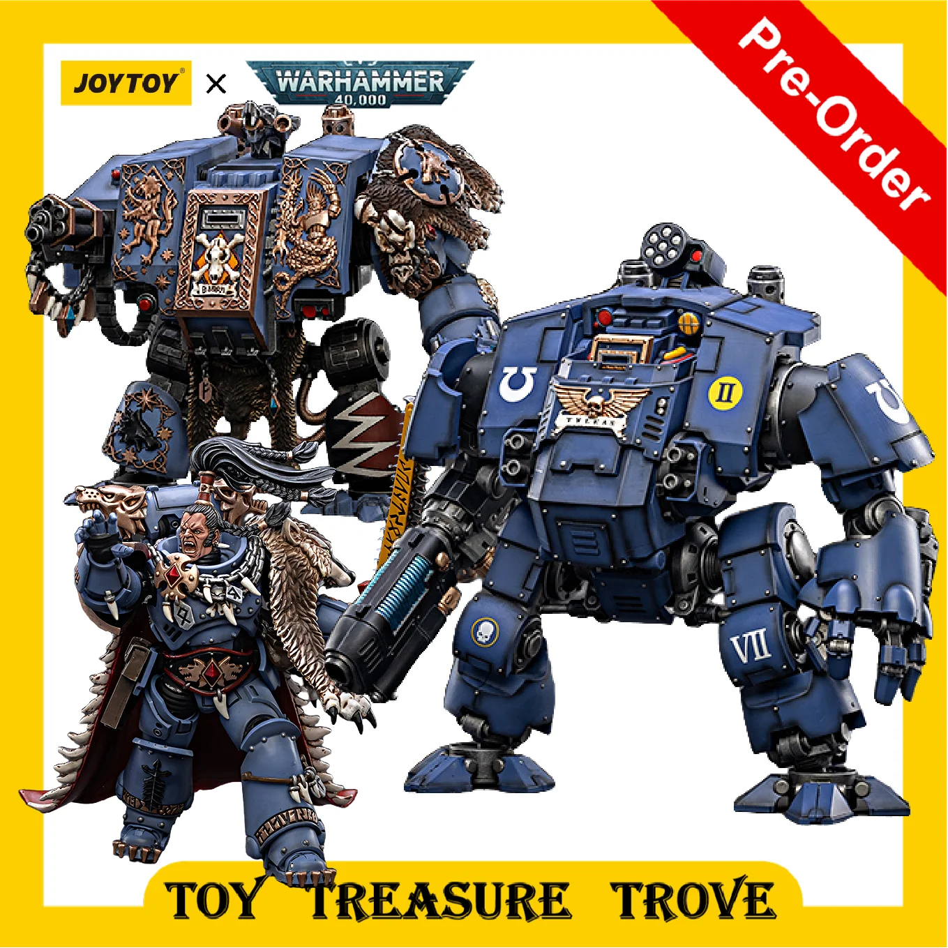 [Pre-Ordine] Joytoy Warhammer 40K 1/18 Action Figure New Ultramarines Redemptor Dreadnought Space Wolves Bjorno Ragnar Blackmane