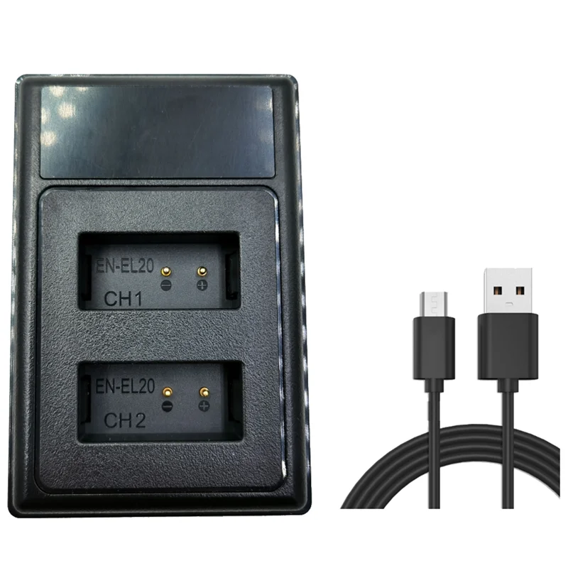 En-El20 Caricabatterie Lcd Usb Doppio Caricabatteria Per Nikon Coolpix P1000 Nikon1 J1 J2 J3 /1 S1 1 V3 Nikon1 Aw1 Fotocamera