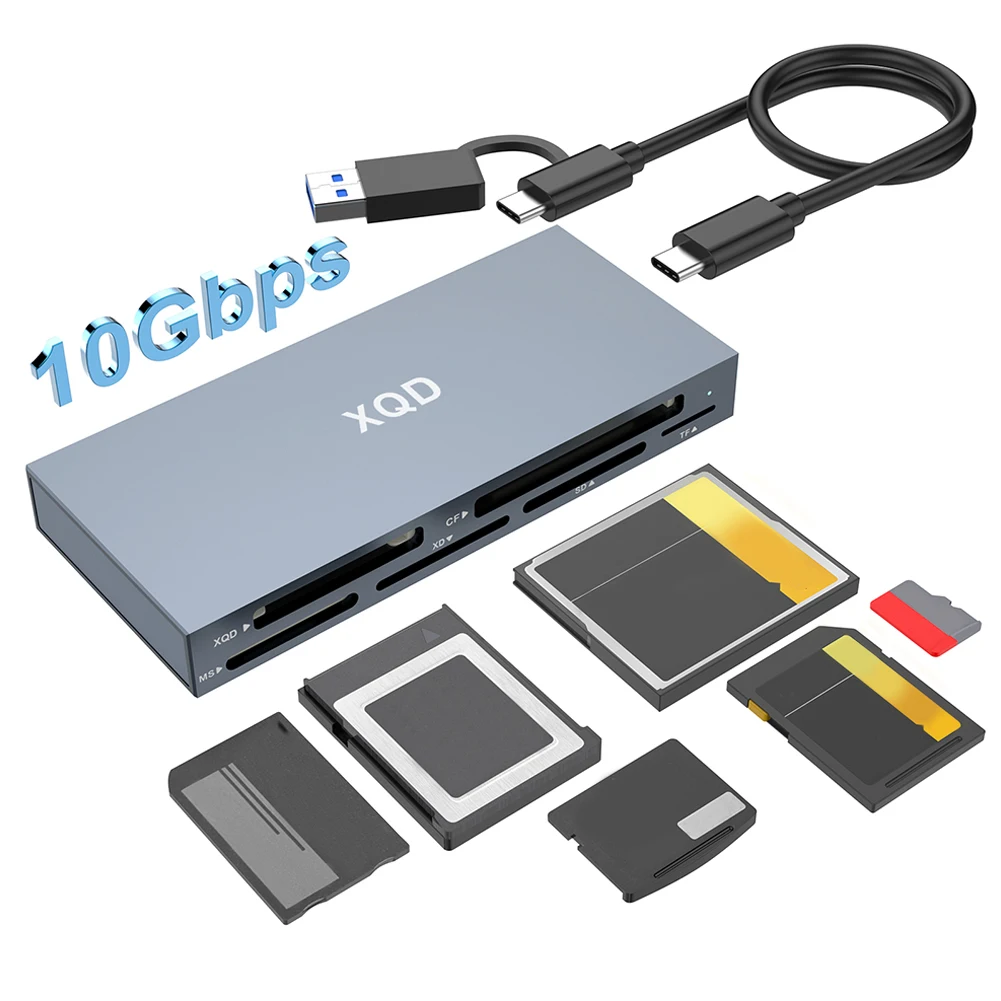 Lettore Di Schede Xqd 6 In 1 Lettore Usb C Usb 3.0 Xqd/Sd/Tf/Ms/Xd/Cf Lettore Multi Xqd Lettore Di Schede Tutto In Uno Per Accessori Per Laptop Pc