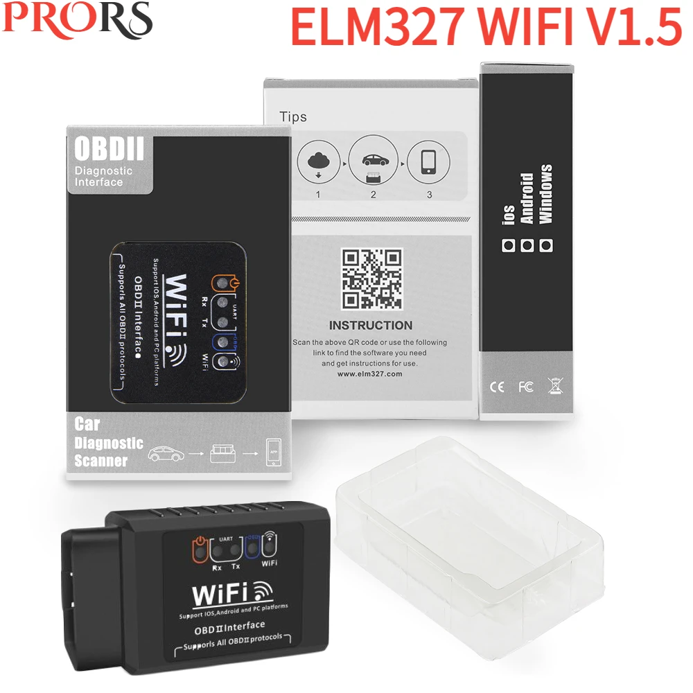 Nuovo Elm327 V1.5 Wifi Obd2 Wifi Scanner Strumenti Diagnostici Per Auto Elm327 Wifi V1.5 Rilevatore Di Guasti Per Auto Supporta Android E Per Apple