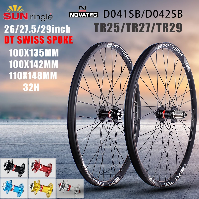 Sunringle Tr25/29 Tr29 Mtb Bike Wheelset 26/27.5/29 Pollici Novatec D041/D042 Dt Swiss Spoke Tubeless Ready Vacuum Bicycle Wheel