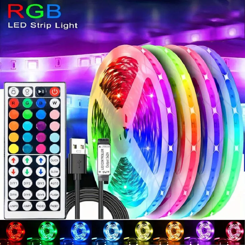 1-30M/1180 Pollici Usb Led Rgb Strip Light Dc5V 5050 Bluetooth 44K Smart App Tv Backlights Neon Nastro Flessibile Luces Tape Room Deco