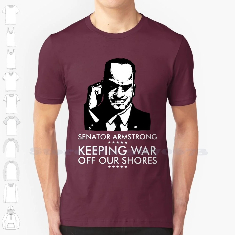 Senator Persiana Della Campagna Presidenziale-Metal Gear Rising : Revengeance Black White Tshirt Per Uomo Donna Senator Scatto