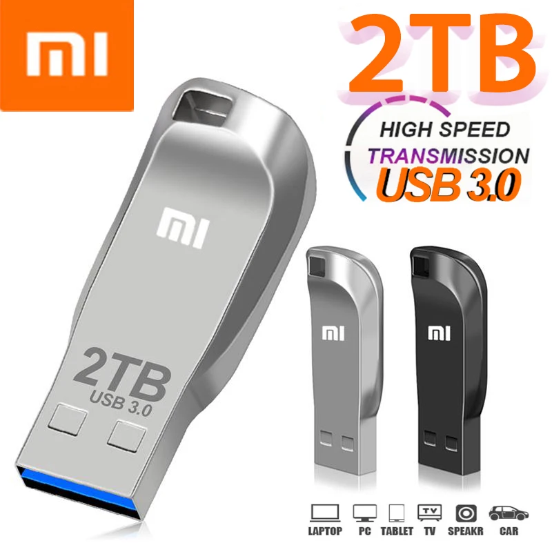 Metal 2Tb Usb 3.0 Pen Drive 2Tb Usb Flash Drive 1Tb Pendrive Ad Alta Velocità Impermeabile Usb Flash Disk Aggiornato Type-C Adattatore 2023