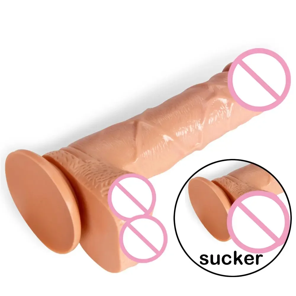 Pene Women Toys Genitali Thick Large Rubber Penis Potenti Dildo Femminili Parameorganos Dildeo Per Le Donne Vibratore Men Wand
