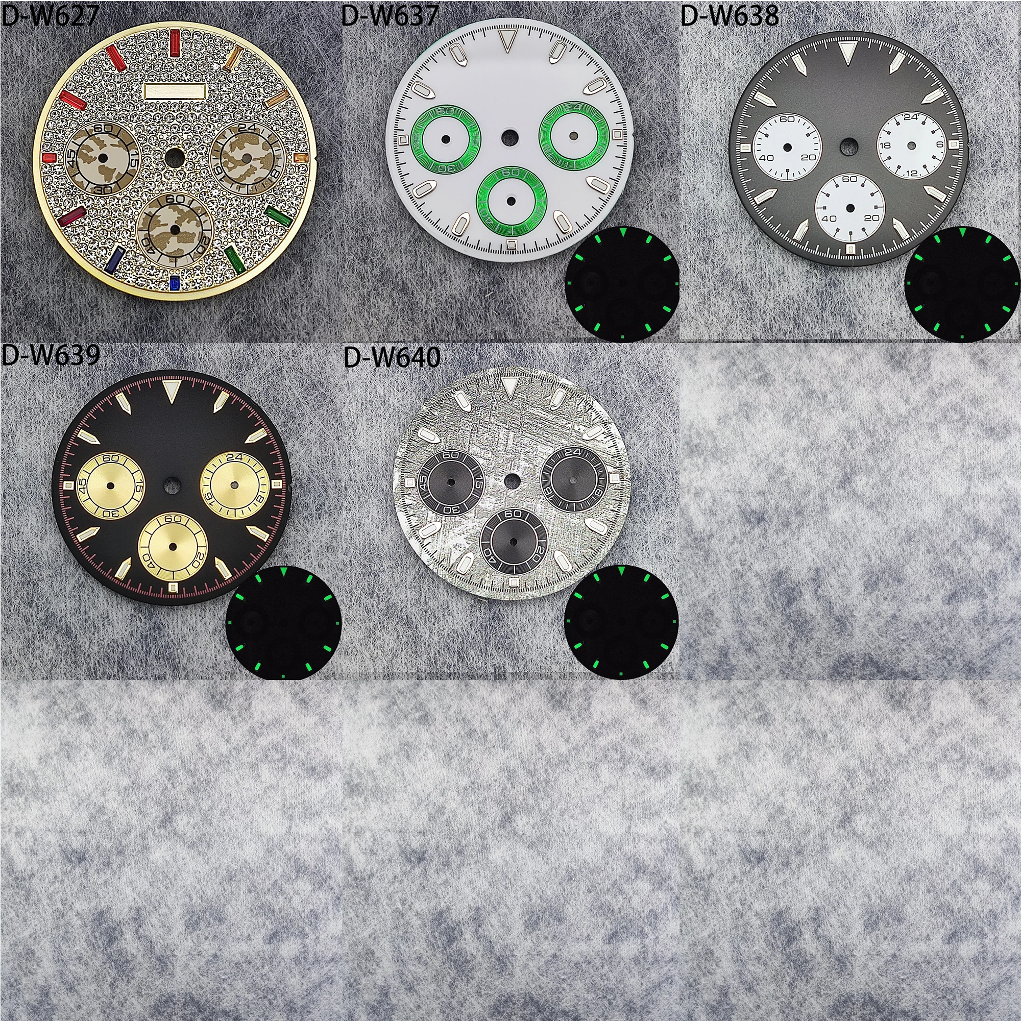 29.5Mm Vk63 Daytona Dial Black Panda Rainbow Dial No Luminoso Per Il Movimento Vk63 Sostituzione Di Parti Di Accessori Per Orologi