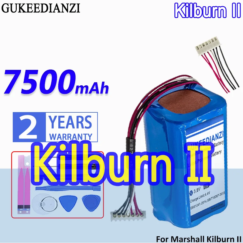 Batteria Gukeedianzi Ad Alta Capacità 7500Mah Per Marshall Kilburn Ii 2 C196A1 Altoparlante Bluetooth Con Spina A 7 Fili