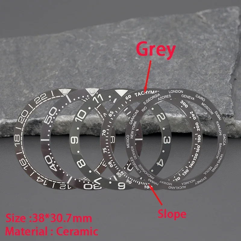 38*30.7Mm Imitazione Meteorite Grigio Cornice In Ceramica Inserto Accessori Per Orologi Per Skx007 Sub Gmt Omega Parti Di Riparazione Della Cassa Dell