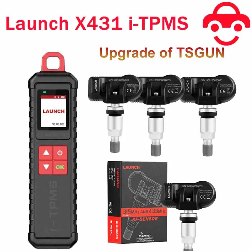 Launch I-Tpms Handheld Tpms Service Tool Upgrade Tsgun Funziona Con X-431 Scanner O L'App I-Tpms Supporta Tutti I Sensori 315/433Mhz