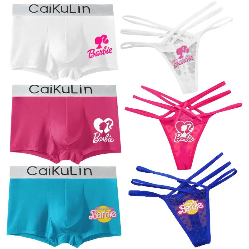 Carino Barbie Coppia Biancheria Intima Sexy Trasparente Seducente Perizoma T Pantaloni Puro Cotone Boxer Corto Nuovi Uomini Biancheria Intima Che Acce