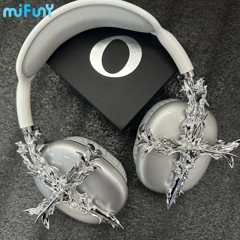 Mifuny Airpods Max Custodie Cover Silver Cross Auricolare Decorazione Accessori Di Design Custodia Per Stampa In Resina 3D Per Airpods Max Y2K