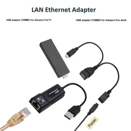 2 Amazon Gen Ethernet Per Lan Fire O Il 3 2 Stop Buffering Tv Stick O Adattatore Con Cavo Video Usb Connect
