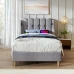 Polsterbett Einzelbett Mit Usb Type C Ladefunktion, Bettgestell Mit Lattenrost, Gepolstertes Bett In Grau,90X200 Cm Bettrahmen J