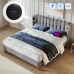 Polsterbett Doppelbett Mit Usb Typ C Ladefunktion, Bettgestell Mit Lattenrost , Gepolstertes Bett In Grau,160X200 Cm Bettrahme