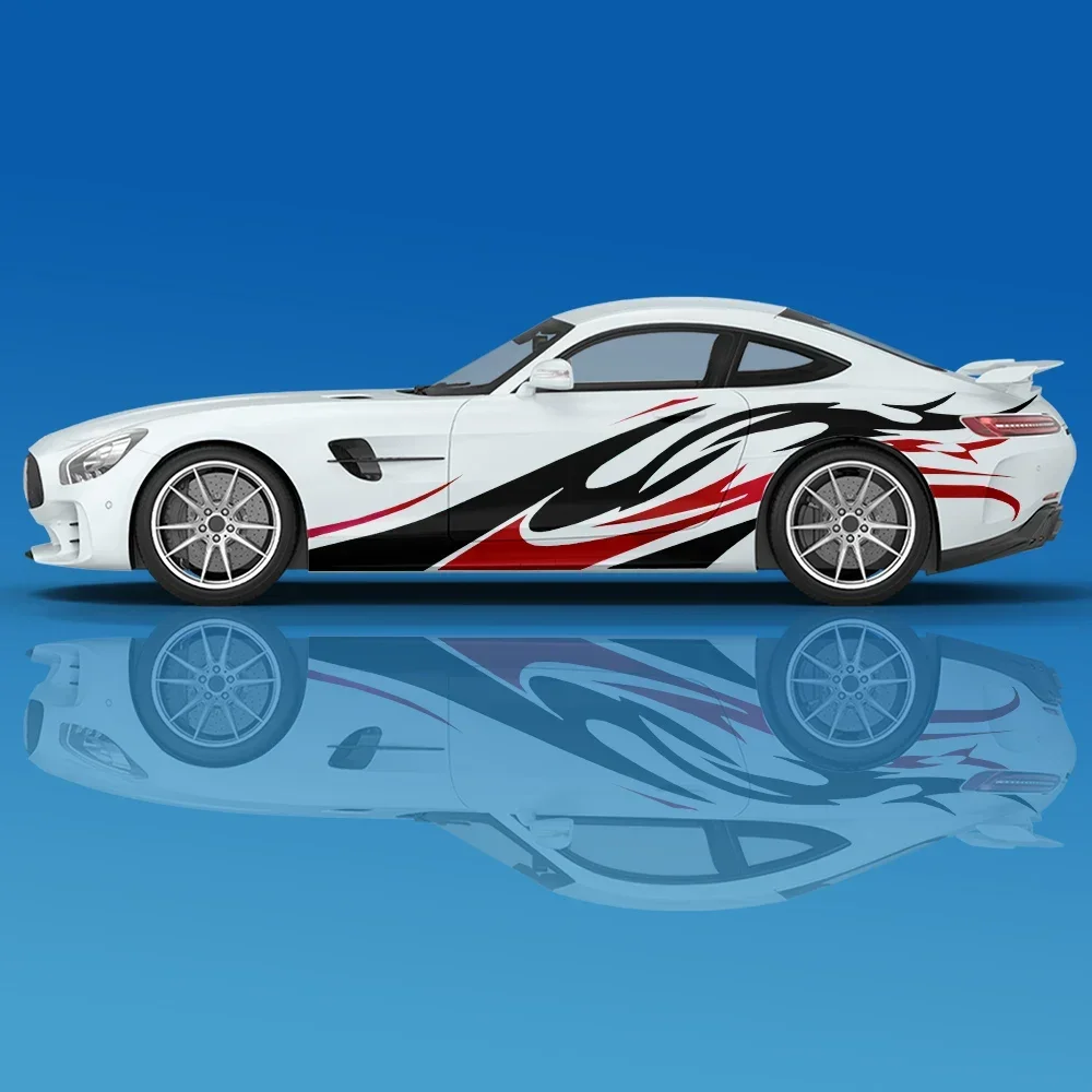 Flame Sport Car Wrap Livy Design Car Decal Side Graphic Vinyl Decal Modificato Racing Car Print Decoration Ita Decal Sticker