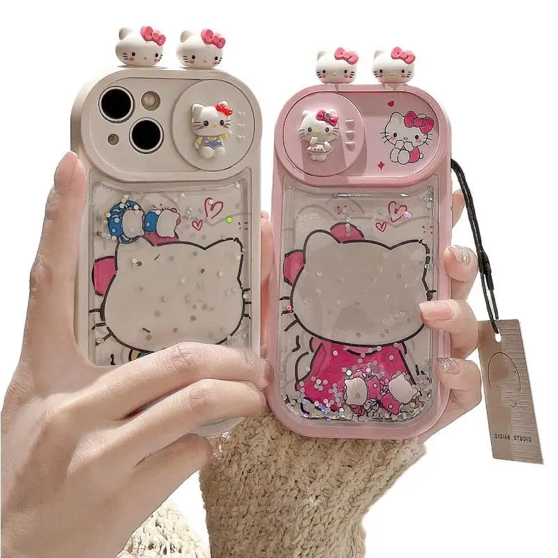 Custodia Per Telefono Kawaii Saniris Hellobyke Iphone 15 14 13 12 Series Pro Plus Pro Max Cute Cartoon Soft Shell Sliding Window Sabbie Mobili
