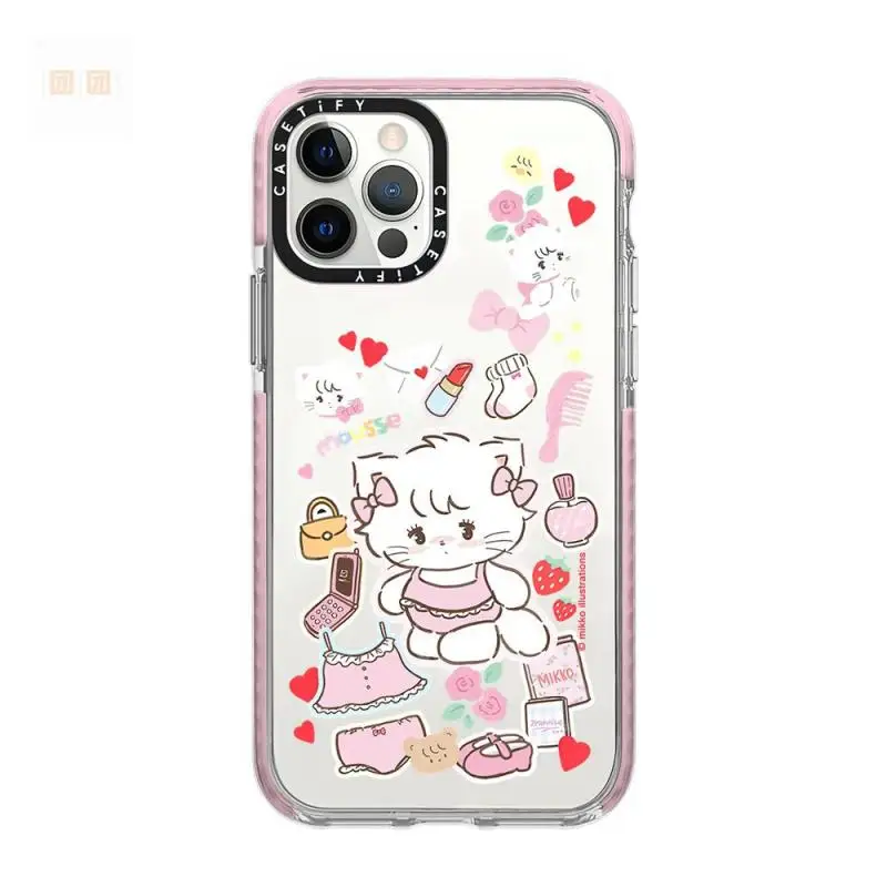 Kawaii Sanrio Mikko Co Branded Casetify Guaina Protettiva Anime Cute Cartoon Iphone 15 Pro Max Custodia Per Telefono Nuovo Iphone14Pro 12/13