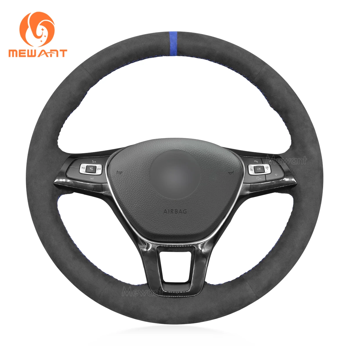 Mewant Black Alcantara Coprivolante Avvolge Per Volkswagen Vw Amarok T6 California Caravelle Kombi Multivan Transporter