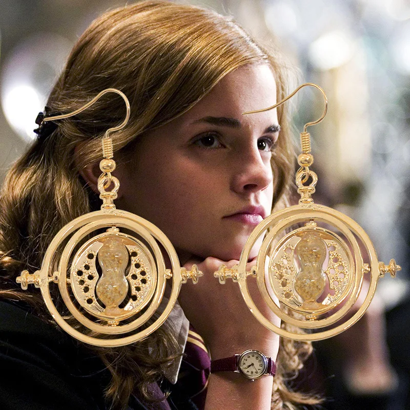 Harry Potter Anime Periferiche Time Converter Orecchini Hermione Time Clessidra Cosplay Prop Può Ruotare