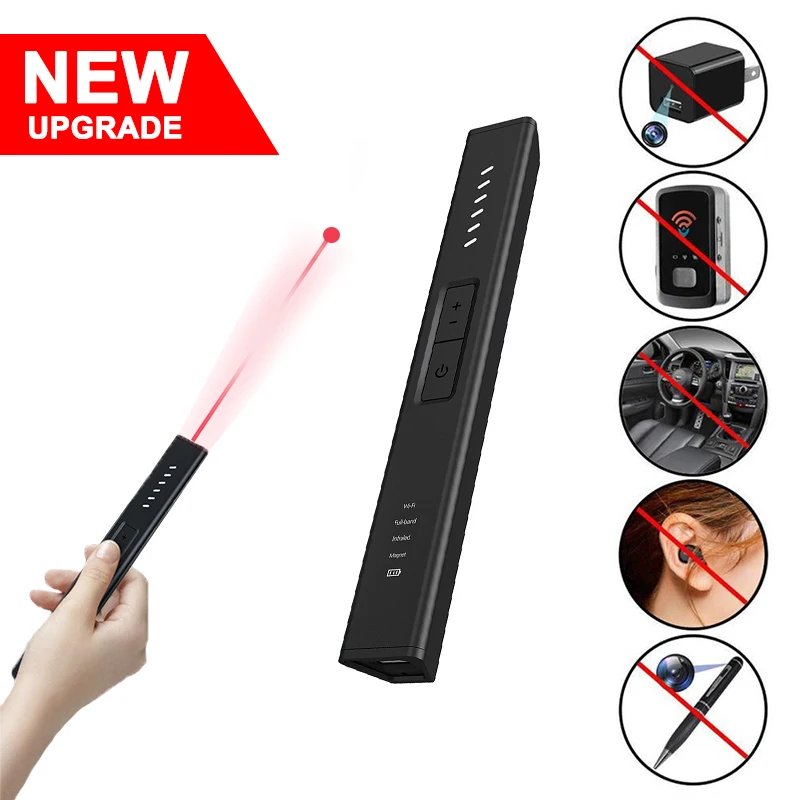 Mini Hidden Camera Detector Pen Anti-Spy Cam Rf Infrared Signal Finder Per Gsm Bug Gps Tracker Wireless Camara Eavesdropping