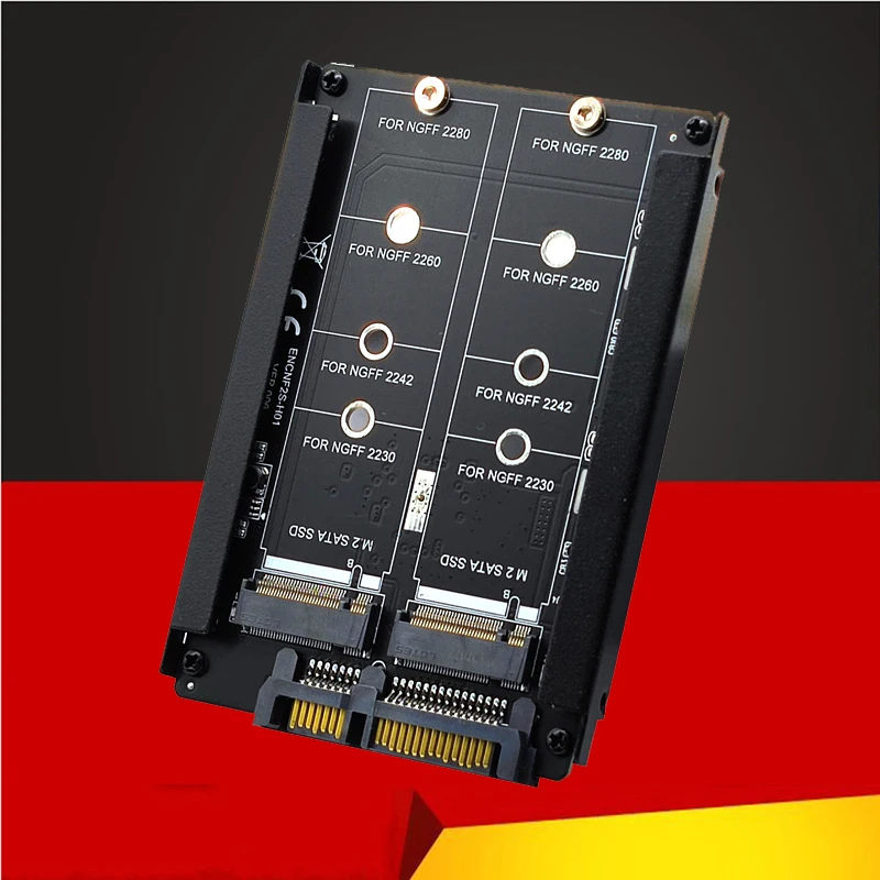 Riser Metal Case B + M Socket 2 M.2 Ngff Sata Ssd A 2.5 "Adattatore Sata Per 2230/2242/2260/2280Mm M2 Solid State Disk Supporta Jbod