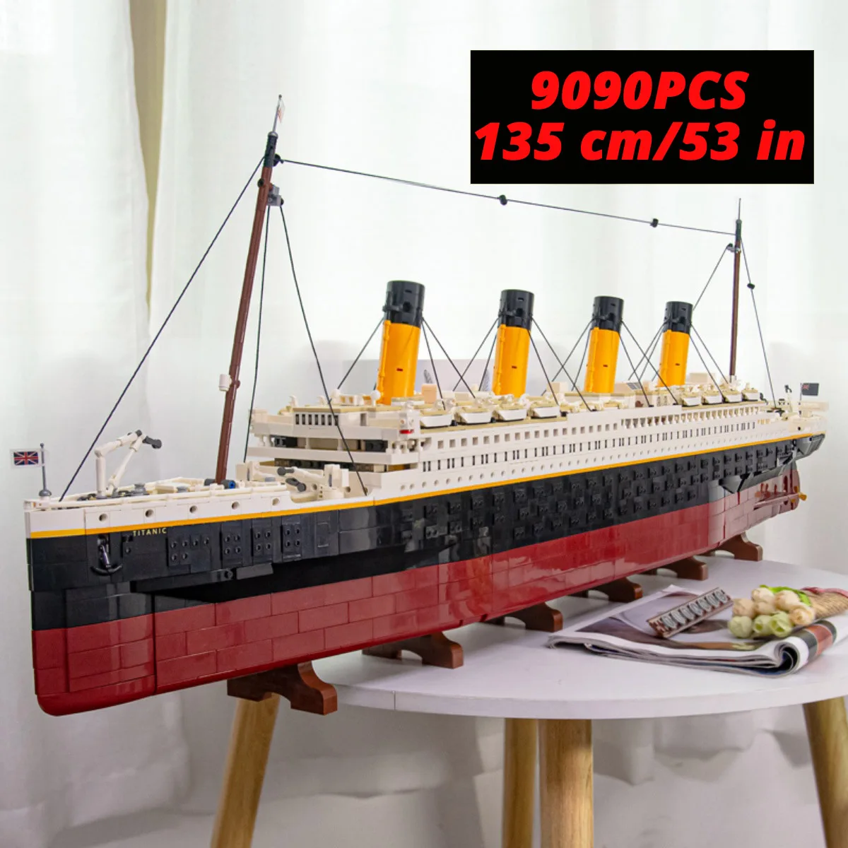 Display Nuovo 9090Pcs Movie Titanic Large Cruise Boat Ship Model Building Blocks Mattoni Compatibili Con 10294