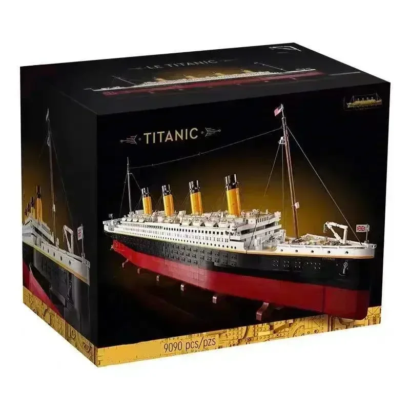 9090Pcs 10294 Movie Titanic Large Cruise Boat Ship Steamship Model Bricks Building Blocks Giocattoli Fai Da Te Per Bambini Ragazzi Amico Regalo