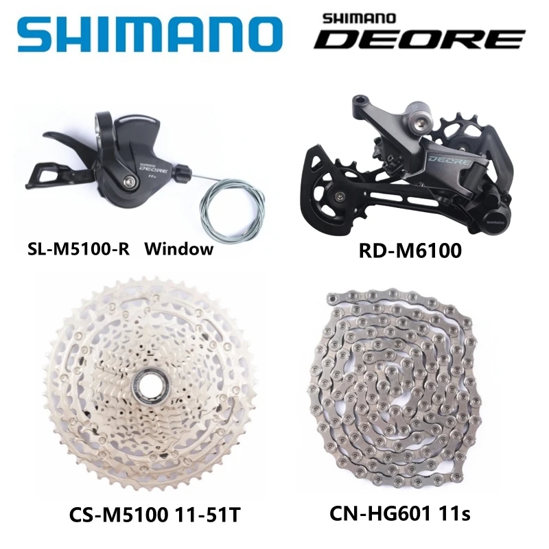 Shimano Deore 11 Velocità Set Sl-M5100 Destro Rd-M5100 Rd-M6100 Cs-M6100 11-51T Cassetta Cn-Hg601 Catena Per Parti Originali Mtb