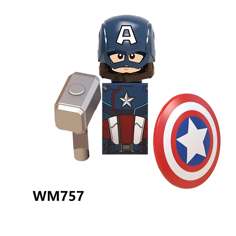 Marvel Avengers Alliance Figure Captain America Model Kids Gift Toy Building Block Assembly Toy Wm757 W8M606