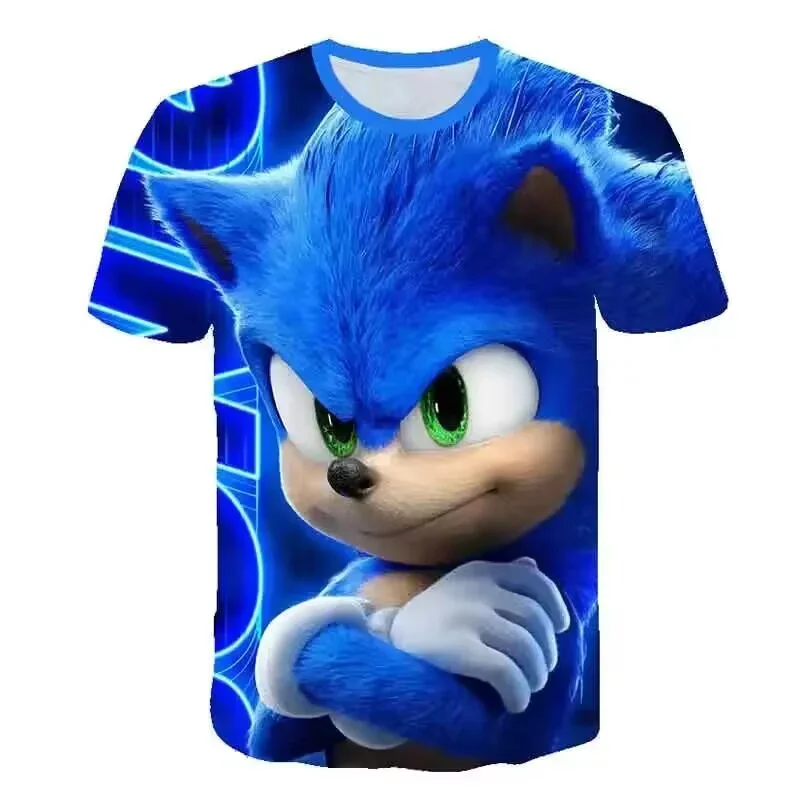 2024 Sonic T-Shirt Abbigliamento Per Bambini Boy Cartoon Game Super Sonic Boy Abbigliamento T-Shirt Per Bambini Abbigliamento Estivo Ragazze Top