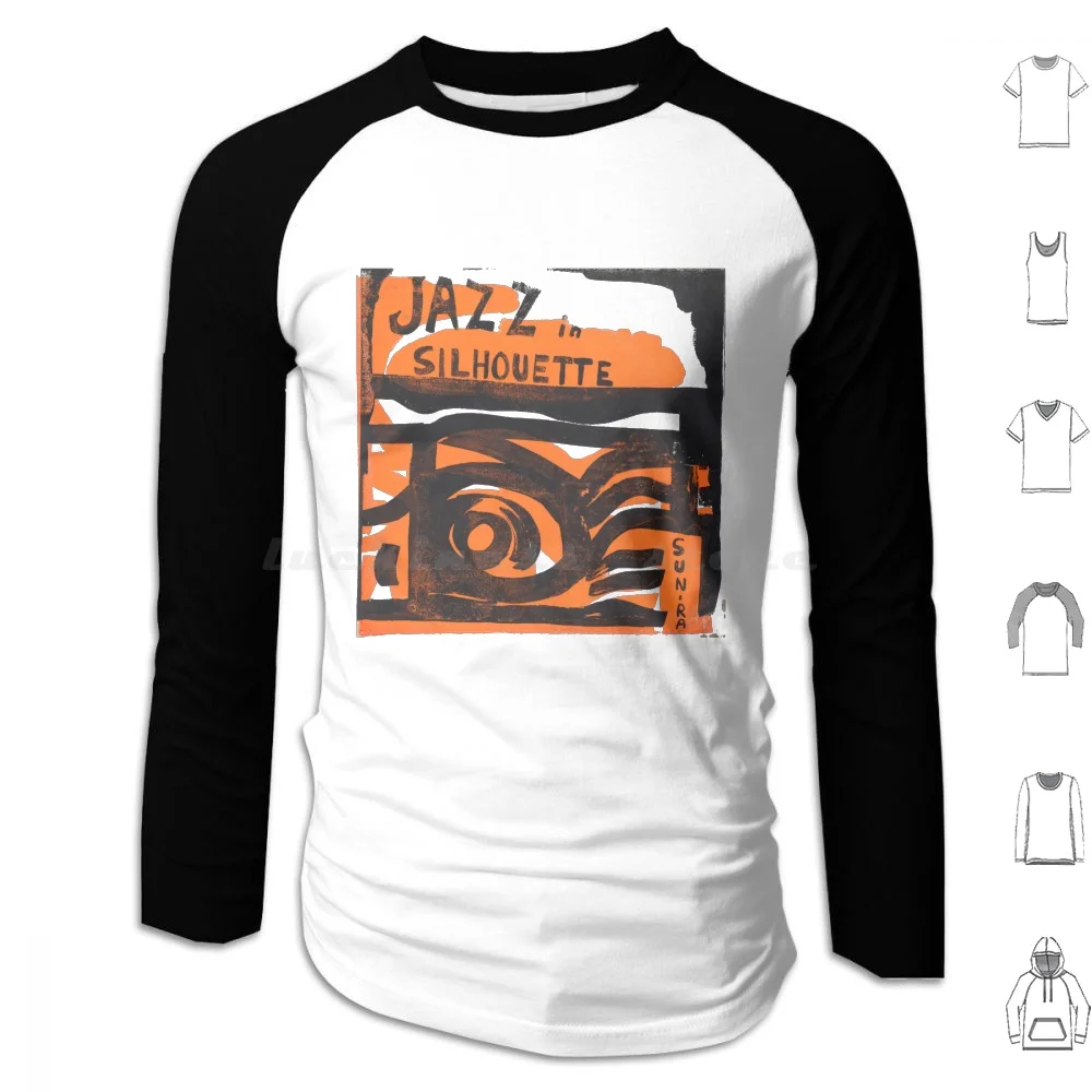 Silhouette Felpa Con Cappuccio In Cotone Manica Lunga Silhouette Jazz Sun Ra Sunra Music Album Vinyl Record Artist Band