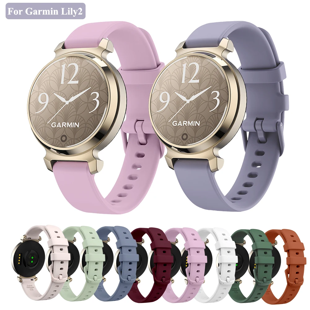 Cinturino In Silicone Originale Per Garmin Lily 2 Lilla/Ondulato Bianco/Roland Viola Origine Cinturino Sportivo In Silicone Per Orologio Garmin Lily 2