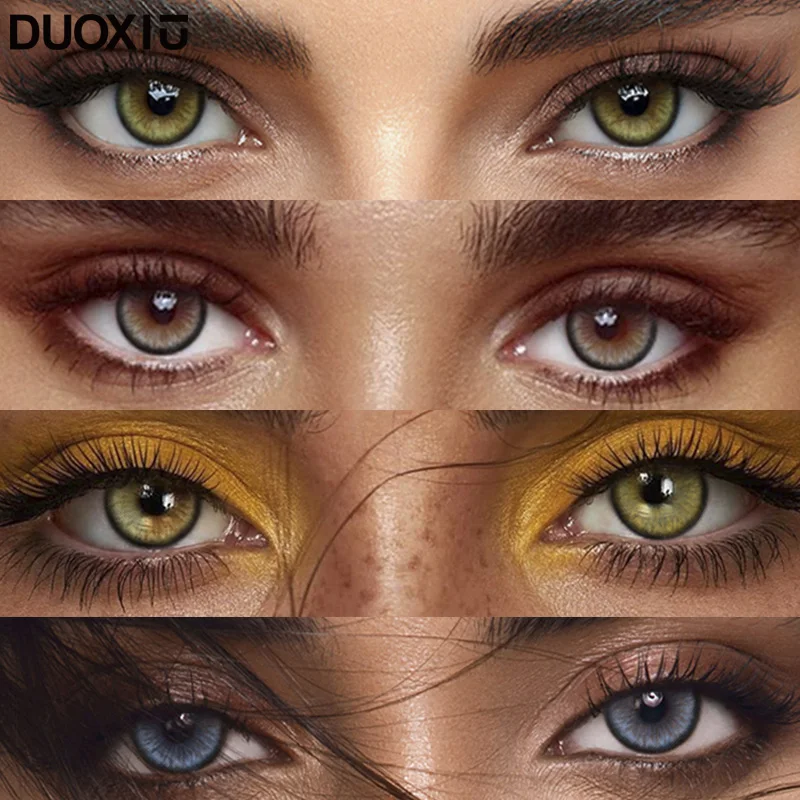 Duoxiu 2 Paia Di Lenti Colorate Per Il Trucco Della Pupilla Di Bellezza Lenti Per Gli Occhi Marroni Lenti Per Gli Occhi Verdi A Contatto Grigie Lenti 